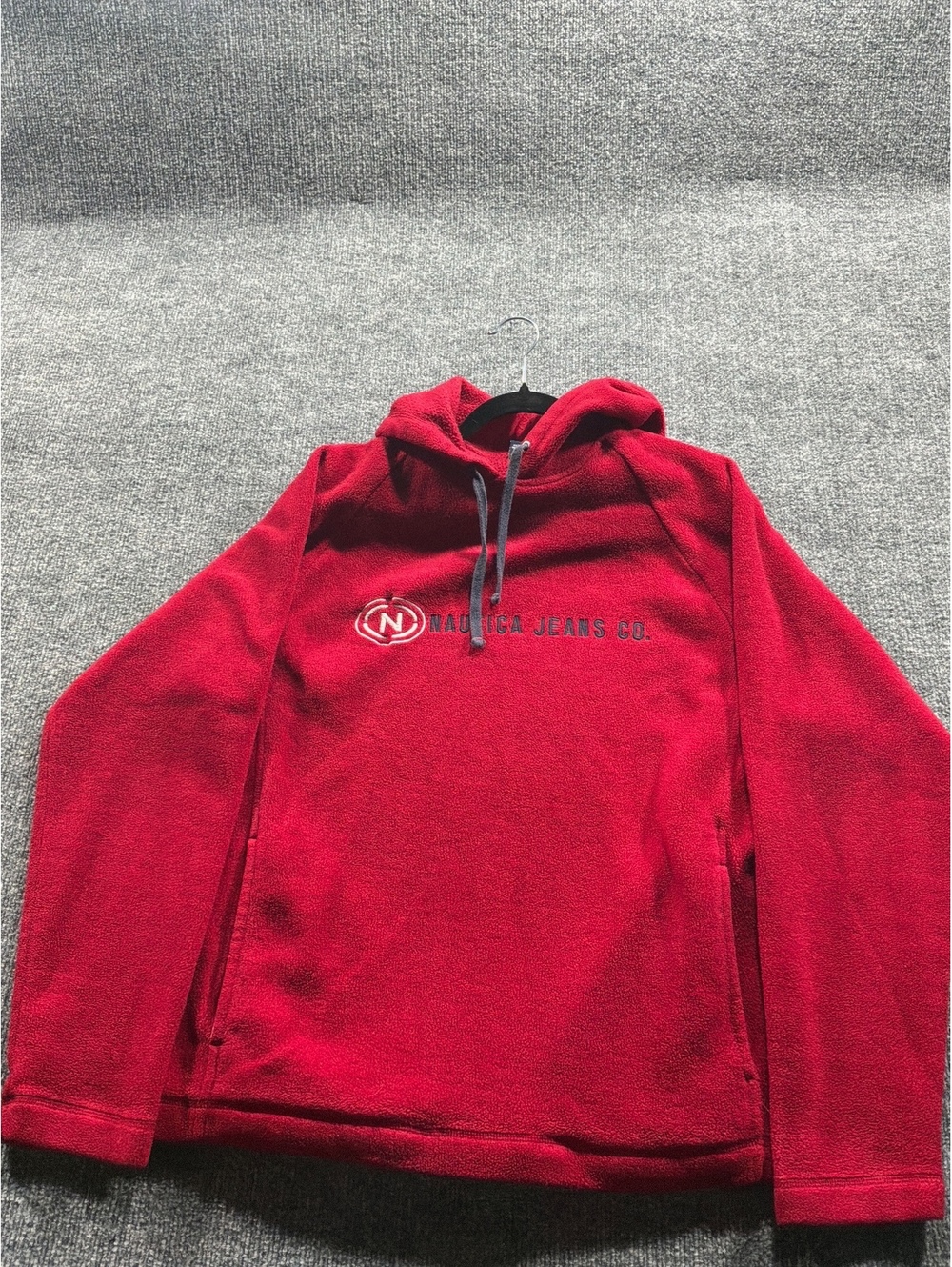 Nautica Women's Red Fleece Hoodie Jacket Size Large